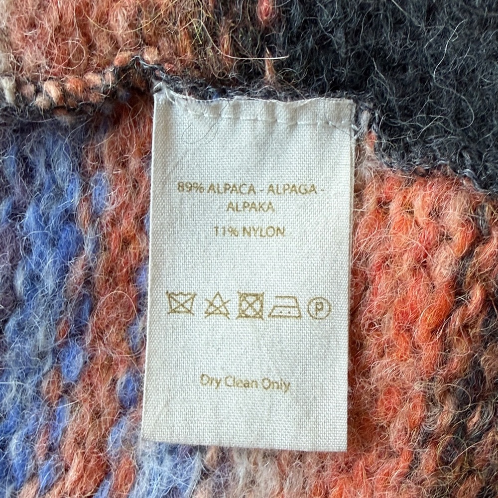 Free People Oversized Striped Alpaca Open Cardigan Medium - Picture 8 of 11